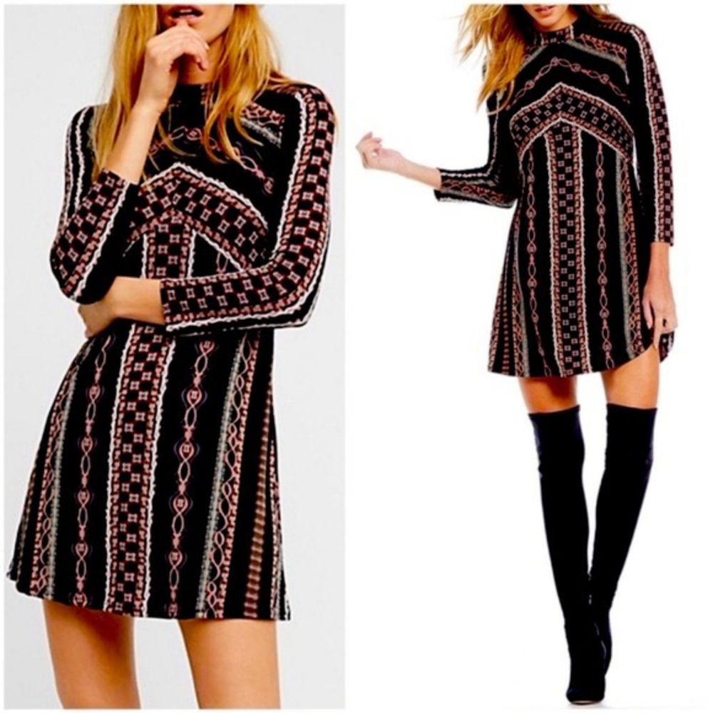 Free People Stella Patterned Mini Dress